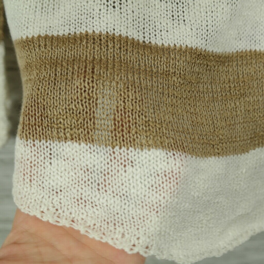 Stitch Fix Pixley Sweater Burgundy Beige Striped - Picture 2 of 5
